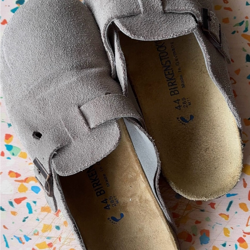 Feaux Birkenstock Gray Suede Loafers